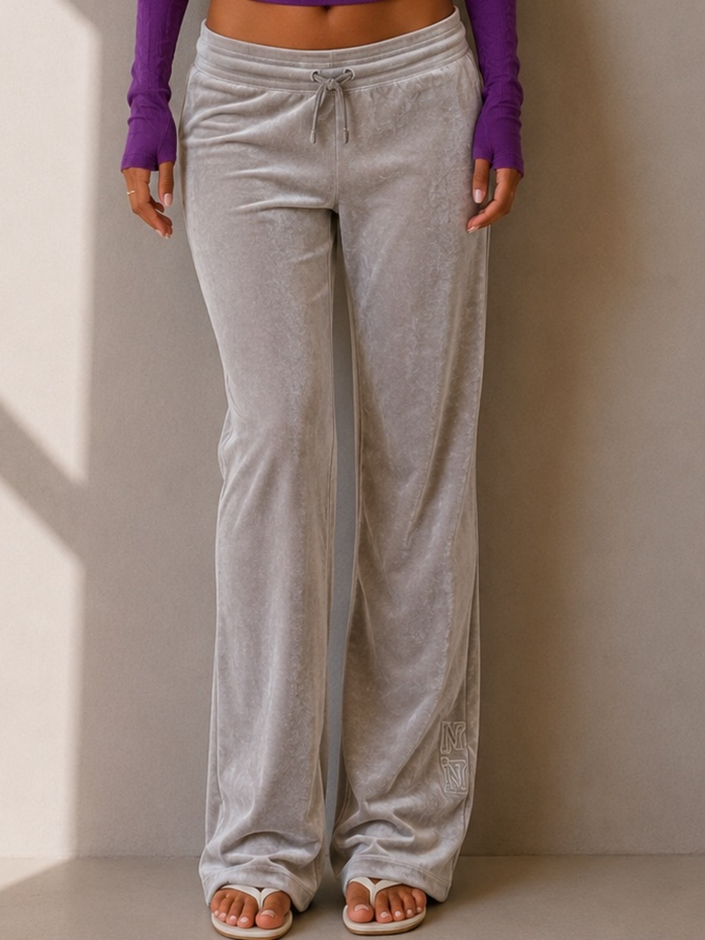 Y2K BCBGMaxazria Low Rise Crushed Velvet Velour Sweatpants